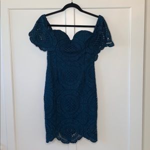 Dark turquoise lace dress